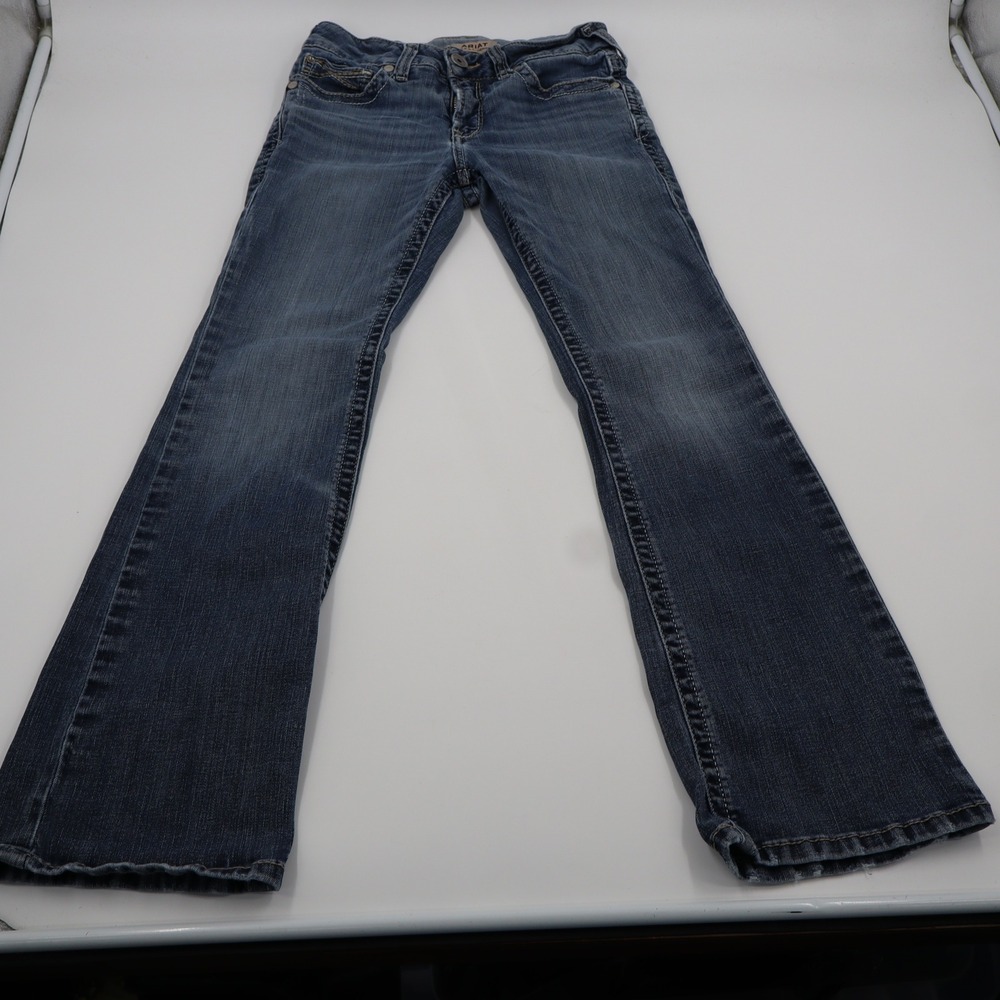 Ariat Perfect Rise Bootcut Jeans Womens 29S Medium Wash REAL Denim Blue Deco - Picture 6 of 11